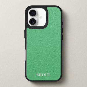 케이스어스 프랑스 미조레 가죽 맥세이프 각인 커스텀 케이스 민트, 아이폰17