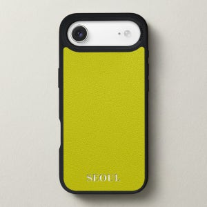 케이스어스 프랑스 미조레 가죽 맥세이프 각인 커스텀 케이스 라임, 아이폰 에어