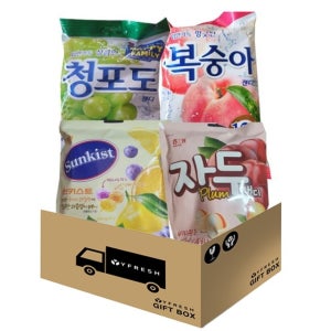 과일맛 사탕 세트 해태 자두캔디 썬키스트사탕 롯데 청포도캔디 복숭아캔디 125g