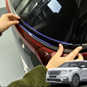 카니발 페이스리프트 튜닝 윈도우 후면 커버 블랙 몰딩 크롬 죽이기