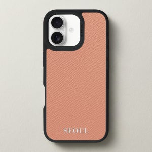 케이스어스 독일 노블레사 가죽 맥세이프 각인 커스텀 케이스 베이비핑크, 아이폰17