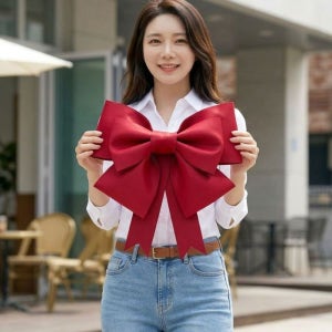 이벤트 데코 용품 소품 웨딩카 자동차 대형 장식 리본 - 레드35cm