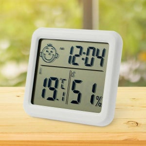 디지털 이시아르 온습도계 탁상시계 미니 소형 요일 거실 라이트 시간 스누즈 날짜