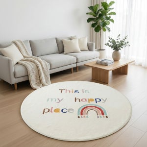 원형 러그 먼지없는 단모 침실 아이방 발매트 120cm