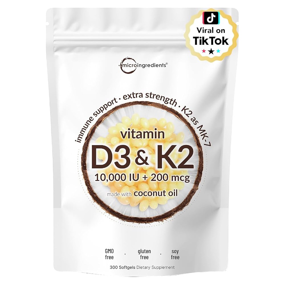 Micro Ingredients <b>비타민D3</b> K2 10000IU 300소프트젤