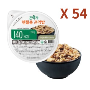 곤약가 슈퍼푸드 렌틸콩 곤약밥 한팩당 100분 걷는 효과 150g, 54개