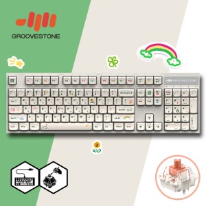 그루브스톤 GV10 수제윤활 유선 기계식키보드 라이트크레용, 저소음밀키S축, 38g