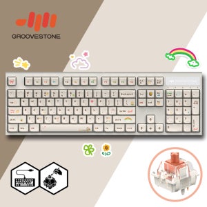 그루브스톤 GV10 수제윤활 유선 기계식키보드 따뜻한크레용, 저소음밀키S축, 38g