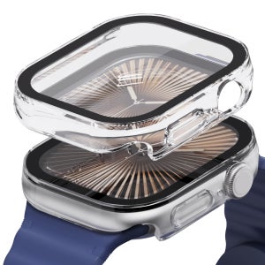 애플워치 풀커버 케이스 플랫 1+1 애플워치 SE3 SE2 SE, 44mm, 투명+투명