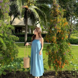 국내생산 포켓 데님 나시 롱원피스 여름 휴양지 바캉스