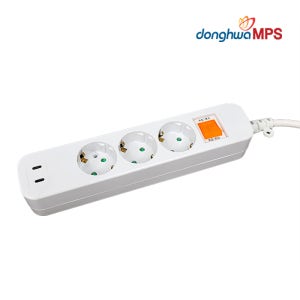 MPS 3구 멀티탭 콘센트 16A 3000W 2 C-type 1.5m 화이트 KC
