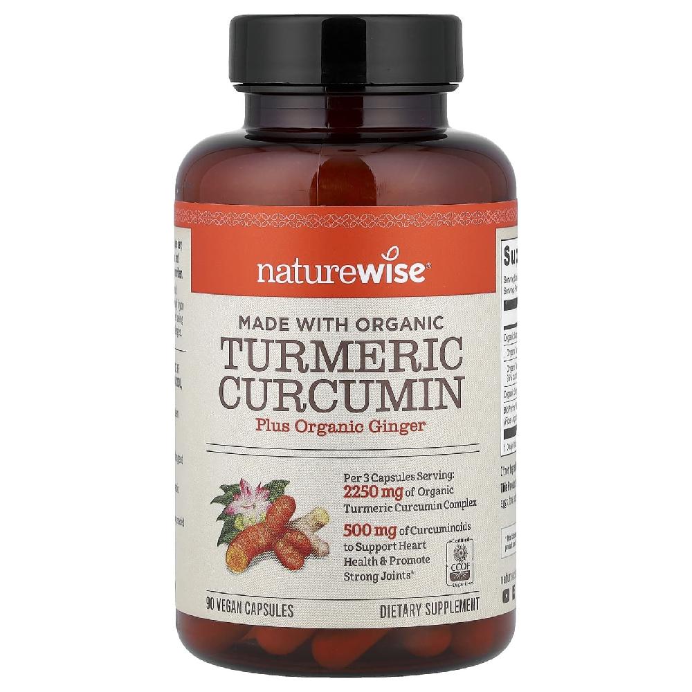 <b>네이처와이즈</b> 강황 커큐민 Turmeric Curcumin 튜메릭 터메릭 캡슐 90정