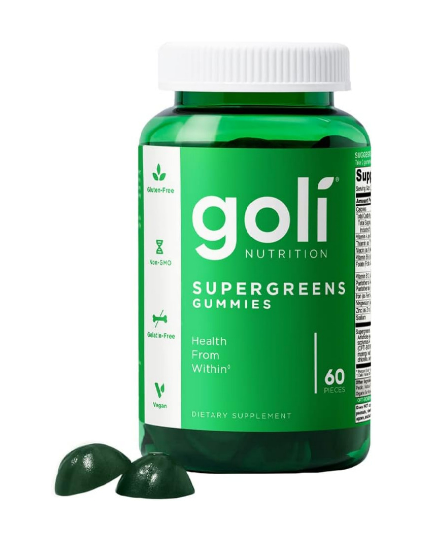 <b>골리 뉴트리션</b> 슈퍼그린 구미젤리 60정 비타민 미네랄 함유 아티초코 Supergreens