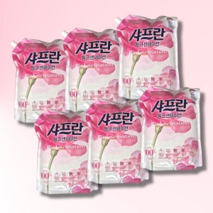 샤프란 섬유유연제 리필 핑크센세이션, 2.1L, 6개