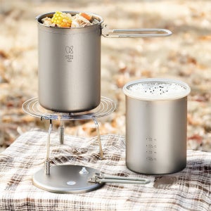 키이스 티타늄 압력 라이스 쿠커 백패킹 솔로 캠핑 경량 코펠 밥솥