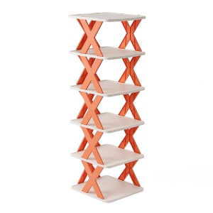 소유 프리 DIY 조립식 신발정리대 신발장 6단, 오렌지, 1개
