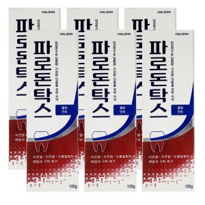 파로돈탁스 쿨링 민트 치약 잇몸 관리 입냄새 불소 미백 구취 치석 CS 100g, 6개