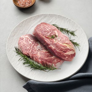 미트인 국내산 한우 숙성 소고기 등심 구이용 홈파티팩 스테이크 2등급, 400g, 2개