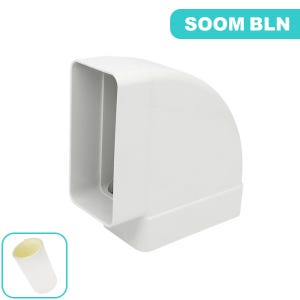 숨밸런스 플랫덕트 수평 90도 엘보 100 환기 배관 자재 PVC