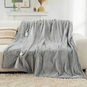 양면 극세사 전기 담요 플란넬 요 수족냉증 더블, 130x180cm, 그레이