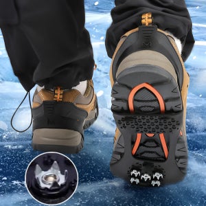 [미끄럼방지 꿀템] 5발 강철 클러치 장착 슈 커버 야외 설원 트레킹용 스파이크리스 아이젠