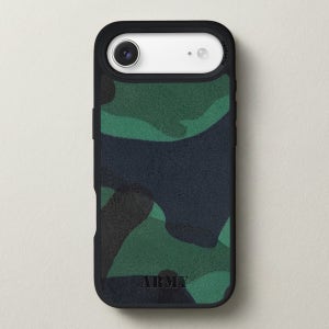 케이스어스 이탈리아 카모 가죽 맥세이프 각인 커스텀 케이스 그린, 아이폰 에어