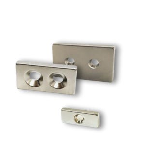 네오디뮴 사라자석 사각 접시자석 - 사각사라 15x10x4mm 1홀 6.5x4.2