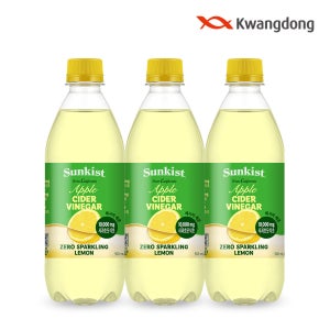(광동 직영) 썬키스트 애사비 제로 스파클링 레몬 500ml 24개 (유/무라벨 랜덤발송)