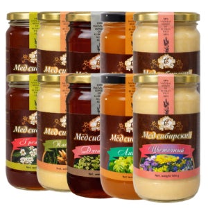 시베리아 꿀 명품5종세트 러시아 알타이 토종 자연산 숙성 수입 천연 벌꿀 2.5kg, 2개