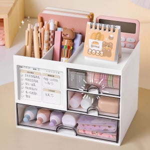 메모기능 올인원 데스크 테리어 오거나이저 책상정리함 미니서랍 사무실 책상 꾸미기 정리