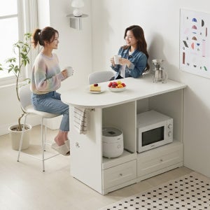 지베스 위드 1200 반타원형 렌지대 홈바 아일랜드 식탁 테이블