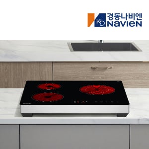 방문설치 나비엔매직 3구 하이라이트 핫플레이트 렌지 쿡탑 전기레인지 8.5cm스탠드, ERH1403