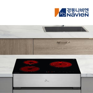 방문설치 나비엔매직 3구 하이라이트 핫플레이트 렌지 쿡탑 전기레인지 15cm스탠드, ERH1403