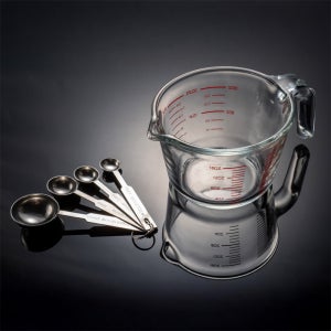 Jeepsaram 내열유리 계량컵 500ml + 스텐 계량스푼 세트