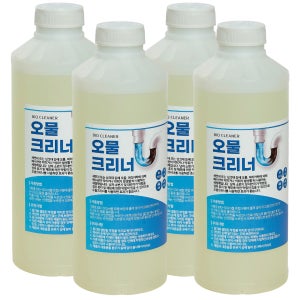 바이오드림 오물용해제 배수구 배수관 클리너 세정제 1L X 4개