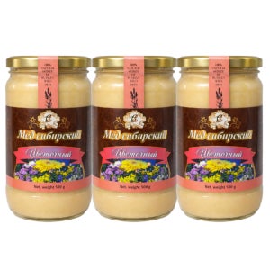 시베리아 꽃꿀 러시아 알타이 토종 야생화 숙성 수입 자연산 천연 벌꿀 500g, 3개