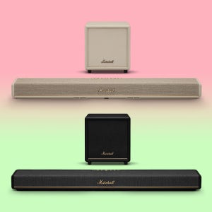 소비코AV 국내 정식 마샬 헤스톤 60 + 서브 200 우퍼 사운드바 스피커 패키지 블랙