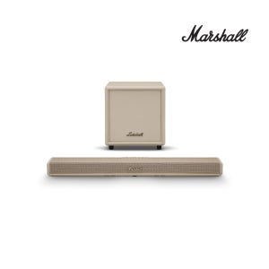 소비코AV 국내 정식 마샬 헤스톤 60 + 서브 200 우퍼 사운드바 스피커 패키지 크림