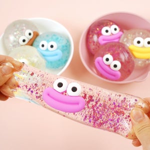 글리터 물방울떡 투명 말랑이 2개 1세트 랜덤 스트레스볼