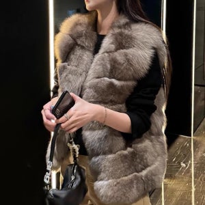 에코퍼 조끼 가을 겨울 인조 모피 베스트 따뜻한 착용감 모던한 페이크 퍼 숏 베스트