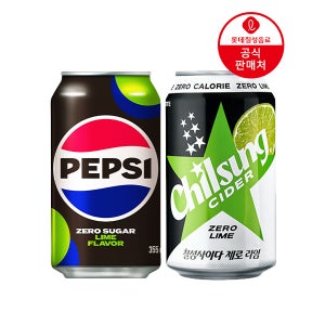 [본사] 펩시제로슈거 라임향 355ml 24캔+칠성사이다제로 라임 355ml 24캔