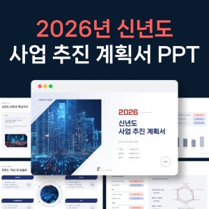 사업 추진 계획서 PPT 템플릿 - 연간 추진 전략, 실행 계획, 일정 관리, 경영 보고서