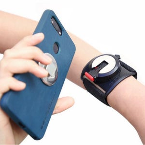 핸드폰 손목거치대 360도 회전 원터치 클립형 런닝 등산 헬스 폰거치대