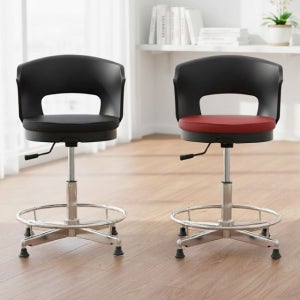 LB 제도용고정등받이원형의자 이동식 보조 카운터 작업 철제 진료