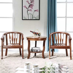 2인 티테이블 세트 엔틱 미니 테이블 클래식 발코니 탁자 A53의자+B27테이블세트/월넛