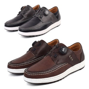 [브랜슈] DM-08 발이 편한 스파이크리스 다이얼 남성 골프화 소가죽 프리미엄 파크골프화