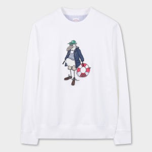 [브룩스브라더스] 헨리 패치 스웻셔츠 (화이트) (BBNPMM7486AFS)