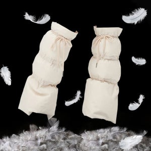 덕다운 여성 패딩 레그 워머 스포츠 오리털 방한 토시 블랙