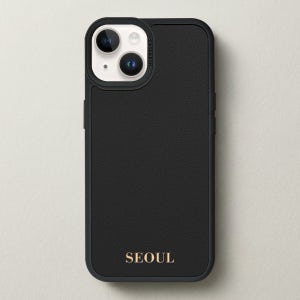 케이스어스 프랑스 미조레 가죽 맥세이프 각인 커스텀 케이스 네로블랙, 아이폰15