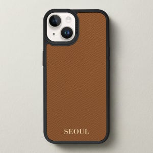 케이스어스 독일 노블레사 가죽 맥세이프 각인 커스텀 케이스 골드, 아이폰15